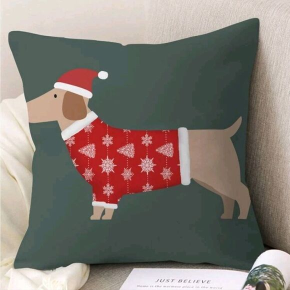 Dachshund Christmas Pillow Cover - Picture 4 of 5